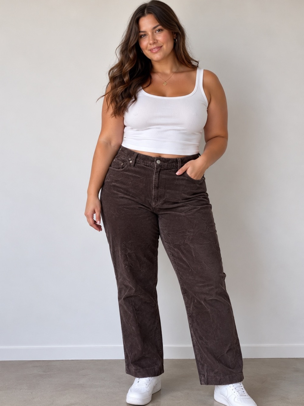 L.L. Bean Size 18 Chocolate Brown Corduroy Straight Leg Pants 25” Inseam